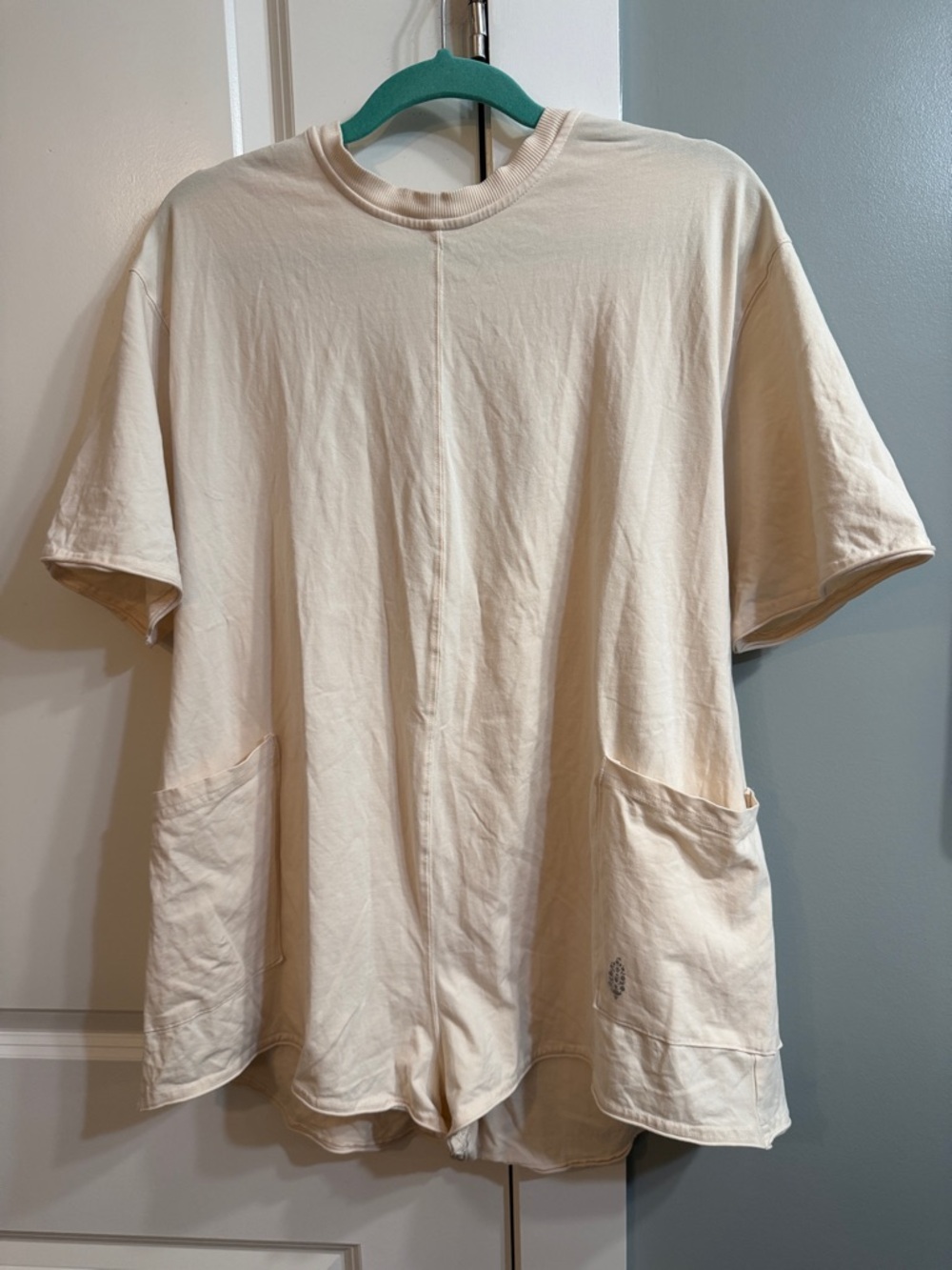 FP Movement Cream Hot Shot Tee Romper Extra Small Free People